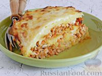 Картофель, запечённый с фаршем и сыром